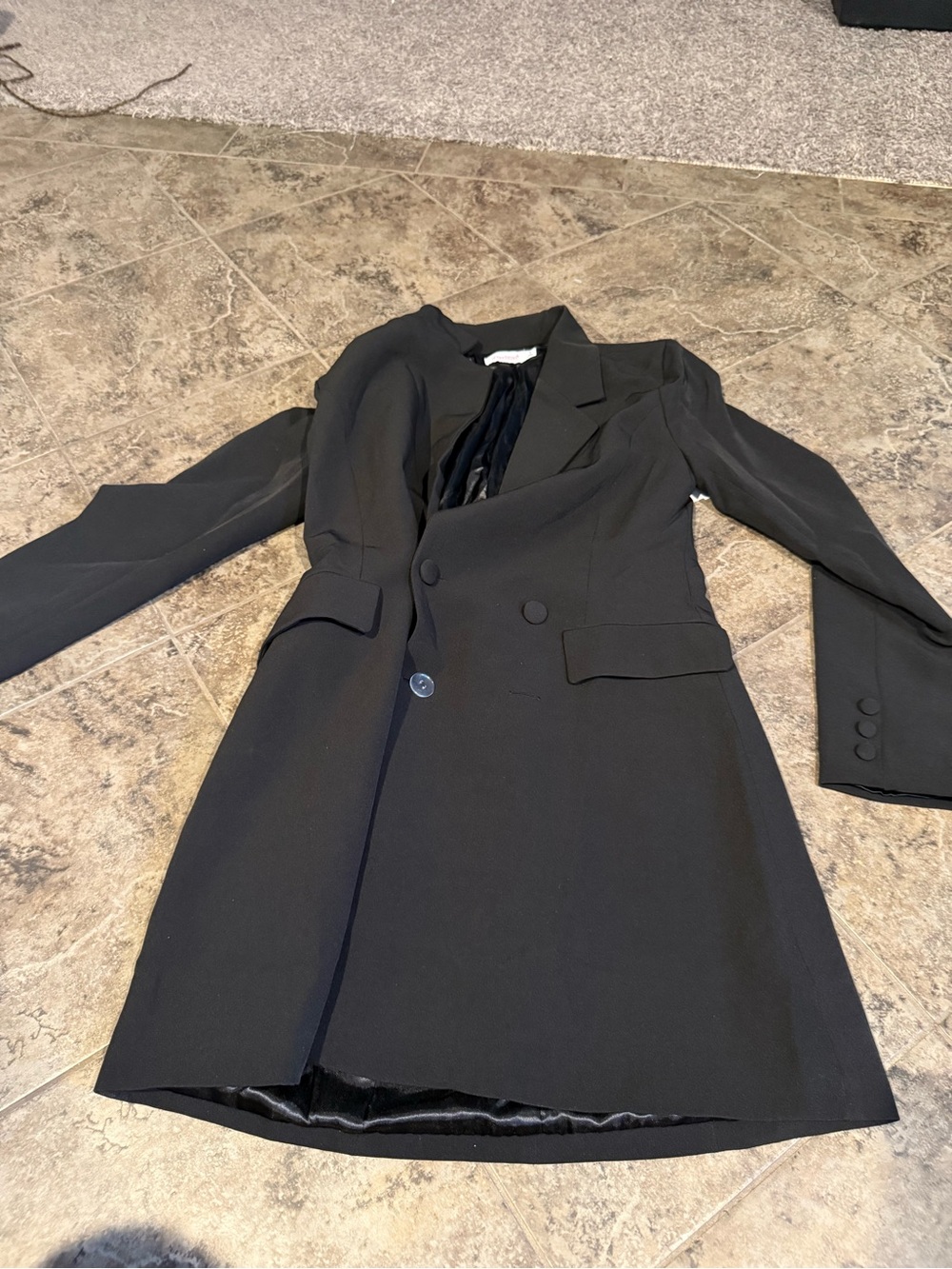 💙Classic Black Double-Breasted Women's Blazer Coat
